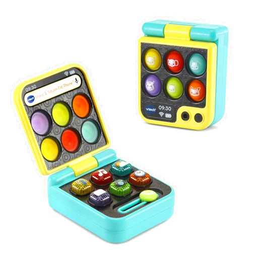 VTech Baby Press and Squish Flip Phone Toy with Light-up Popping Buttons