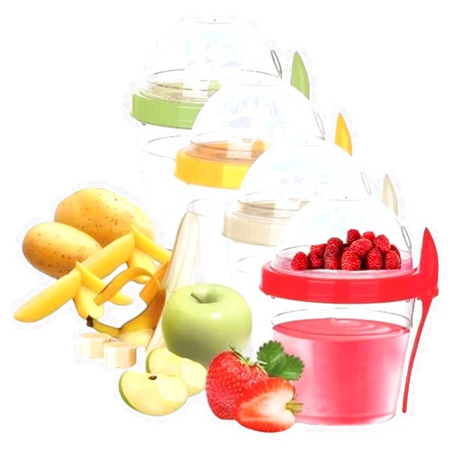 QUASLEQ 4-Pack Yogurt Parfait Cups with Lids and Spoons, Reusable Containers for On-the-Go, Portable with Topping Storage, Ideal for Oatmeal and Breakfast Prep (17 Oz - Mix Color)