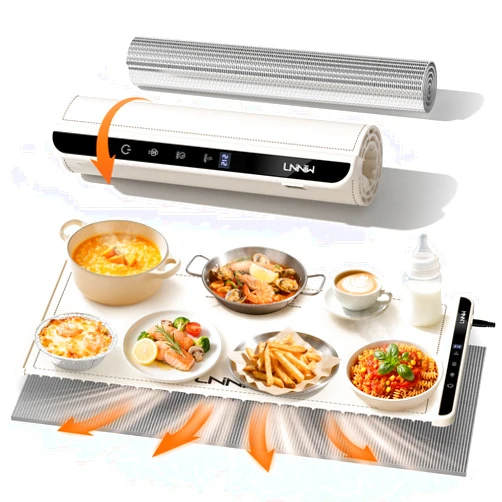 LNNIW Extra Large Food Warming Mat with Heat-Resistant Pad, 36X15 Inch, 6 Temperature & 6 Timer Settings, Child Lock Safety, Fits More Dishes for Family Dinners and Parties