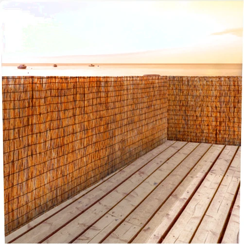 ZNCMRR Natural Reed Fencing Rolls,4FT X 16.4FT Reed Screen Curtain Balcony Reed Fence for Outdoor Backyard Patio（Brown）