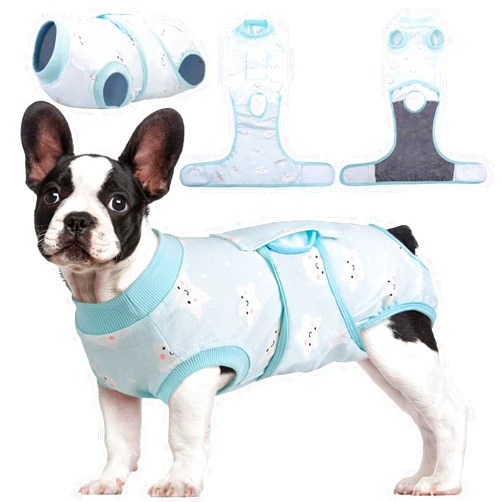 Kuoser Recovery Suit for Dogs Cats After Surgery, Professional Pet Recovery Shirt Dog Abdominal Wounds Bandages, Substitute E-Collar & Cone,Prevent Licking Dog Onesies Pet Surgery Recovery Suit