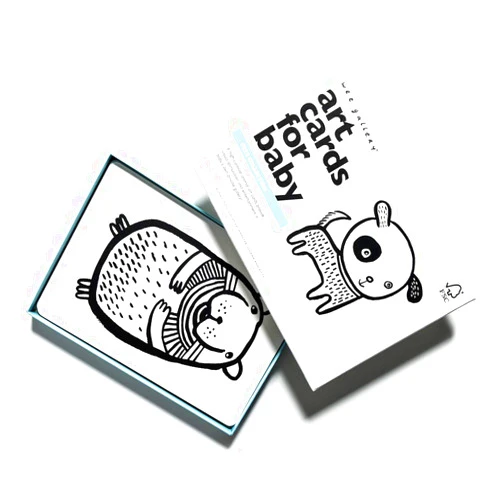 Wee Gallery, Art Cards for Baby, Black and White Baby Cards, 0–12 Months - Pets Collection