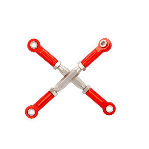 Treehobby 2PCS Treehobby RC Front Rear Metal Adjustable Steering Linkage Servo Link 80-100mm Pull Rod Compatible with traxxas Slash 4x4 5807 Stampede HQ727 1/10 RC Car Upgraded Parts,Red