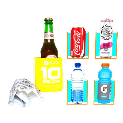 SKADI 10 Below Classic Freezable Can and Bottle Cooler - Cools to Zero and Below! Swappable ThermPak - 4 in 1 Design - Yellow