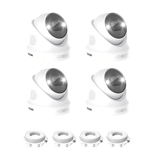 ZOSI 4Pack 5MP PoE Security Cameras with Ethernet Cables, Person Vehicle Detection, Color Night Vision, Sound Light Siren, 2 Way Audio, Weatherproof Outdoor Dome IP Cam Only Work with ZOSI POE NVR