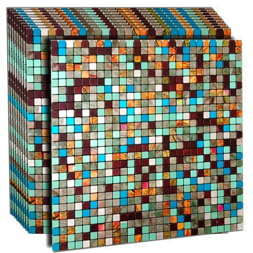 XUANINY Peel and Stick Backsplash Tiles for Kitchen, Bathroom,Fireplace,Self Adhesive Metal Aluminum Mosaic (11.81