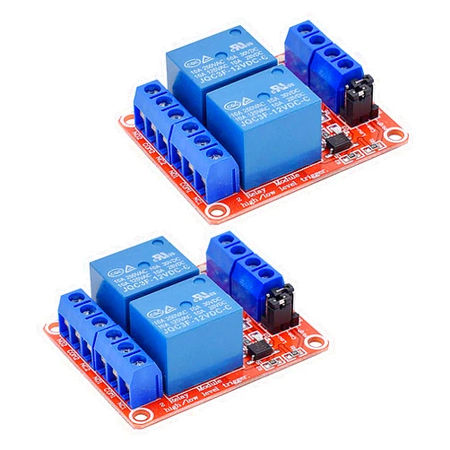 Valefod [2-Pack] DC 12V Relay Module 2-Channel Relay Switch with Optocoupler Isolation High/Low Level Trigger