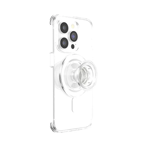 PopSockets Phone Grip Compatible with MagSafe, Adapter Ring for MagSafe Included, Phone Holder, Wireless Charging Compatible - Clear