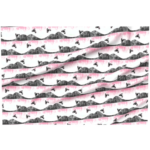 Spoonflower Fabric - Dirt Bike Pink Girl Motorcycle Printed on Petal Signature Cotton Fabric by The Yard - Sewing Quilting Apparel Crafts Decor