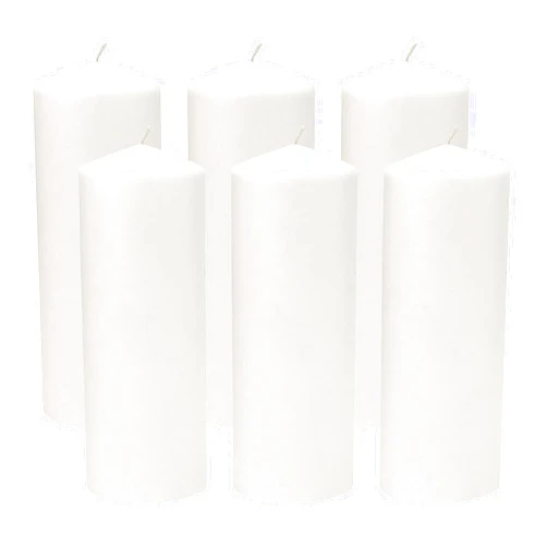 Stonebriar 80 Hour Long Burning White Unscented Pillar Candles, 3x8, White, 6 Count