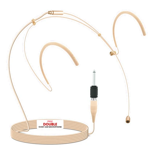 Pyle Double Over-Ear Microphone Headset - Professional Hands-Free Omnidirectional Wired Audio Boom Condenser Microphone Headset w/ 3.5mm / 1/4