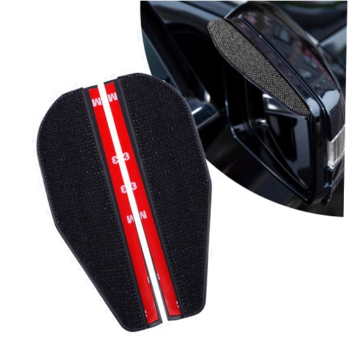 Dewkou 2 PCS Bling Car Rear View Side Mirror Rain Eyebrow, Crystal Rhinestones Mirror Rain Visor Smoke Guard, Mirror Rain Visor Eyebrow, for Most Car Truck SUV (Black)