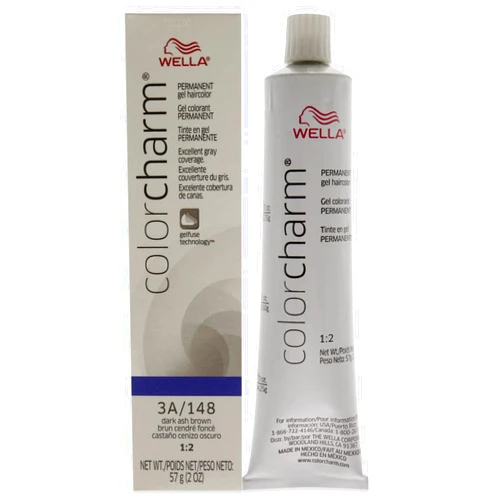 Color Charm COLORCHARM Permanent Gel, Hair Color for Gray Coverage, 3A Dark Ash Brown