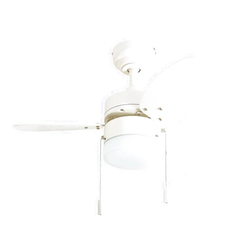 Honeywell Ceiling Fans Ocean Breeze Modern 30 Inch Ceiling Fan with Light, Pull Chain LED Indoor Fan with 3 Blades, White and Brown Maple Blade Finish Options, White (50600-01)