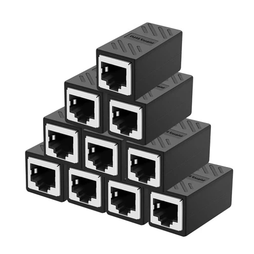 Wrugste RJ45 Coupler Ethernet Extender for Cat7 Cat6 Cat5 Cat5e Ethernet Coupler Female to Female(10 Pack)