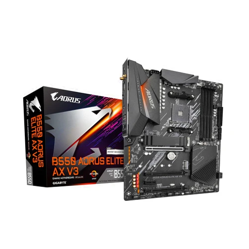 GIGABYTE B550 AORUS Elite AX V3 AM4 AMD B550 ATX Motherboard with Dual M.2, SATA 6Gb/s, USB 3.2 Gen 2, Wi-Fi 6, 1GbE LAN, PCIe 4.0