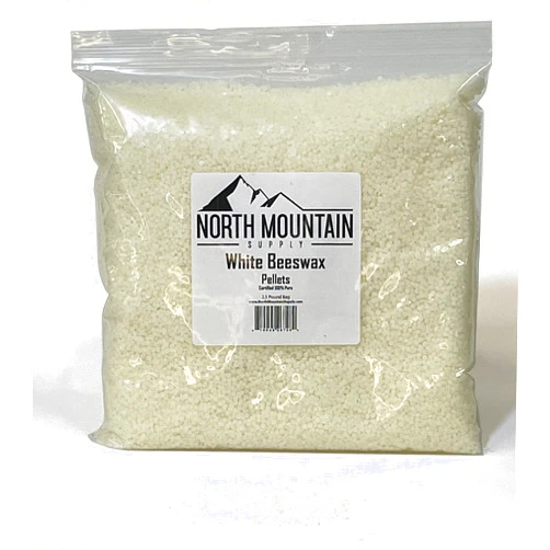 North Mountain Supply 100% Pure White Beeswax Pellets - Great for Personal Care Products and Candle Making -2.5lb Bag