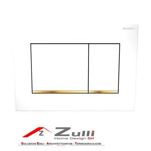 Geberit G115883KK1 Sigma 30 Dual Flush 1.6/0.8 GPF Actuator Plate White/Polished Gold