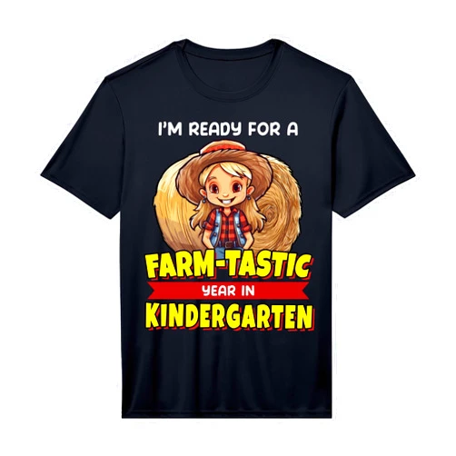 Presto Ready for Back to School Kids Career Teez Cute Kindergarten Ready for Back to School Farmer Girl Performance T-Shirt