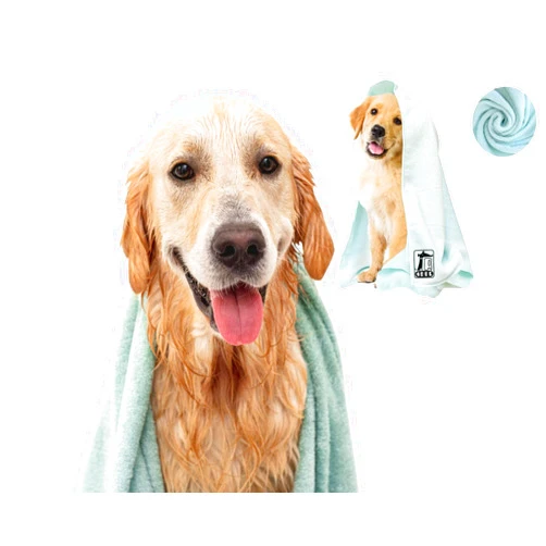 A4DOG Microfiber Pet Towel - Dog Towel Super Absorbent Large Microfiber Drying Bath Towel for Dogs & Cats, 40x20 inches, Quick Drying, Lightweight Dog Bath Towel Wrap, Blue