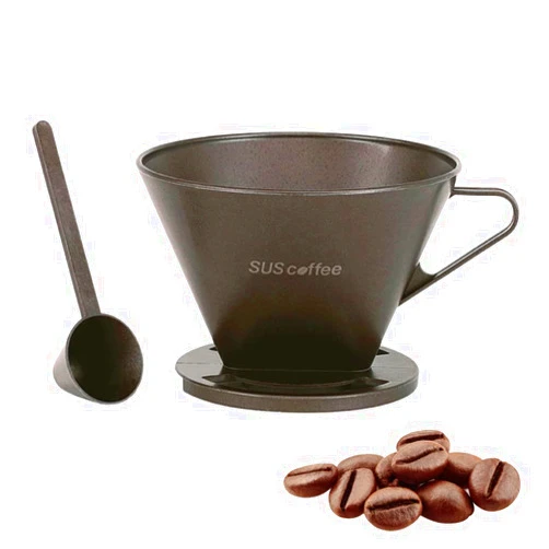 Terra Distribution Pour Over Coffee Dripper [ Designed in Japan ] Eco-friendly Coffee Dripper Reusing Coffee Beans' Waste as Raw Material (Coffee Maker)