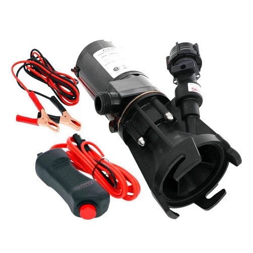 Flojet 18555-000A Portable RV Waste Pump with Garden Hose Discharge Port - 12 VDC Motor