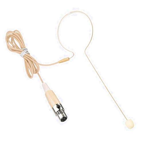 XGWTH Headset Microphone Single Ear Earset Headworn Over Ear Hanging Condenser Omnidirectional Mic Compatible with Shure Wireless System Bodypack Transmitter with 1.2m Cable Mini XLR 4 Pin TA4F Plug
