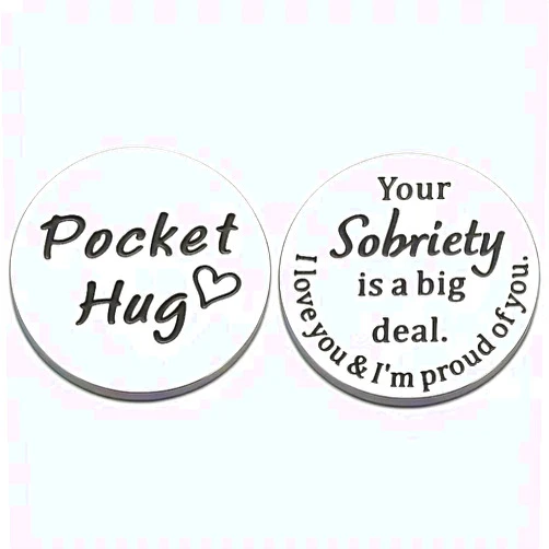 GOSIN Hug with golden metal protective shell, Awakening Coin, Recovery Coin, AA chip, a gift for men and women. (SOBRIETY-1)