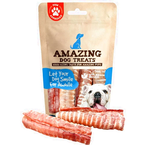 Amazing Dog Treats - 6 Inch Beef Trachea Dog Chews (20 pcs - 32 oz) - Trachea Dog Treats - NO Hide - Digestible and Safe Chews for Dogs - Glucosamine and Chondroitin for Joint Health for Dogs