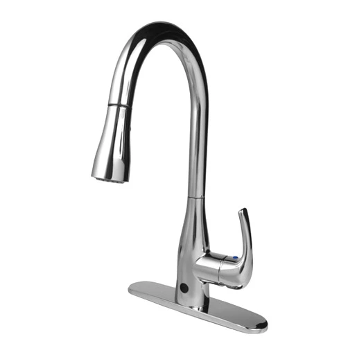 Bio Bidet FLOW Touchless Kitchen Faucet with Pull Down Sprayer, Low Single Handle, Chrome