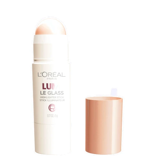L'Oreal Paris True Match Lumi Le Glass Highlighter Stick, Reflective, Translucent, Glassy Highlighter for Face and Body, 610 Glassy Pearl Eclat, 0.17 Oz
