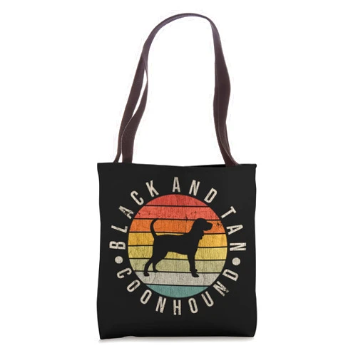 Black and Tan Coonhound Vintage Retro Love Black and Tan Coonhound Paw Vintage Retro Dad Mom Women Pet Tote Bag