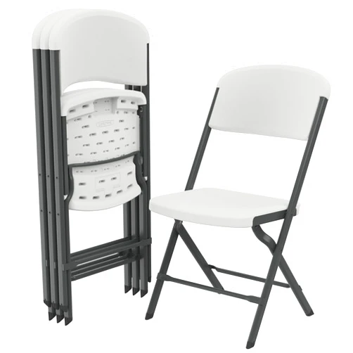 Lifetime Folding Chairs, Heavy Duty Foldable Chair Contoured for Comfort, 4-Pack
