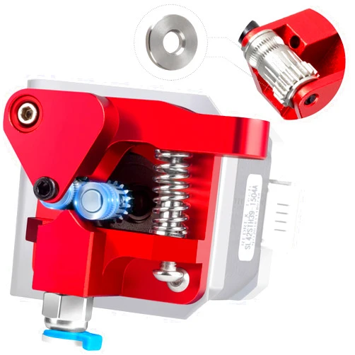 Redrex Dual Gear Ender 3 Extruder with Two Washers Metal Drive Feeder Upgrade Kit Compatible with Creality Ender 3 V2 Pro,Ender 3 Neo Series,CR10 3D Printer TPU Filament Supported(Motor Shaft>21.5mm)