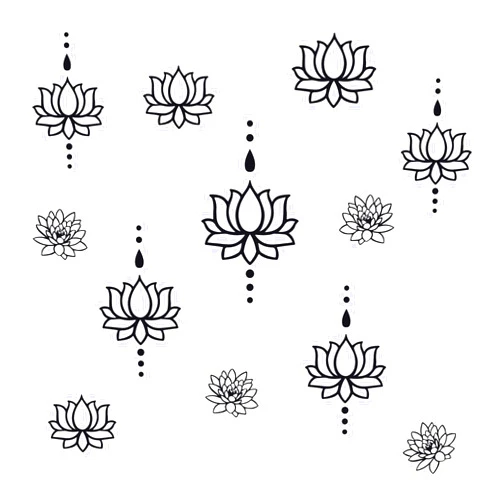 SUPERDANT Black Line Lotus Wall Decals Hollow Out Lotus Flower Wall Decor Yoga Elements Wall Stickers DIY Decor Art Decals for Home Bedroom Yoga Wall Sticker Vinyl Transfer