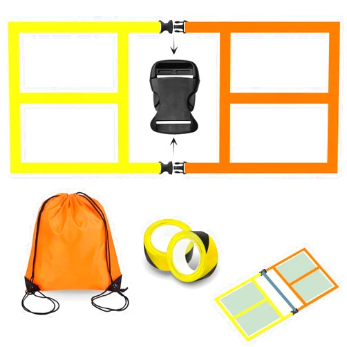 TRINKA Pickleball Court Marking Kit, Temporary Pickleball Court Lines Markers with 2 Tape, Official Size Pickleball Lines Portable Marking Set for Outdoor Indoor Gym Pickleball Tennis (Orange-Yellow)