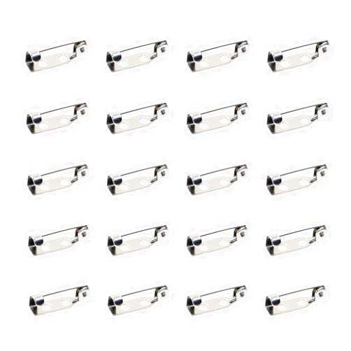 Tupalizy Stainless Steel Brooch Pin Back Clasps Safety Pins for Badge Name Tags Corsages Fabric Flowers Decorative Scarf Wooden Pins Ribbons Jewelry Making Christmas Mother’s Day Craft, 20PCS (17mm)