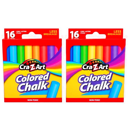 Cra-Z-Art Colored Chalk, 16 Count (10801-48), Assorted (Pack of 2)
