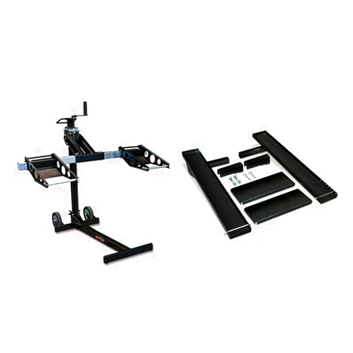 MoJack MJ750XT Riding Lawn Mower Lift (750lb Capacity) + MoJack Workbench Attachment for Lawn Mower Maintenance and Repairs (200lb Capacity)