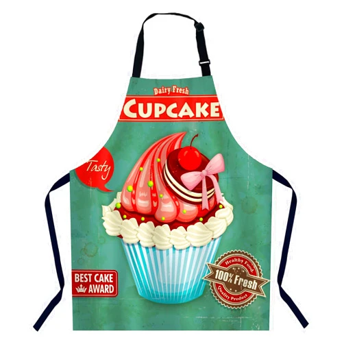 Xuwenz Vintage Cupcake Chefs Apron, Cooking and Baking Apron for Men and Women, Kitchen Apron, Butchers Apron, BBQ & Catering Bibs