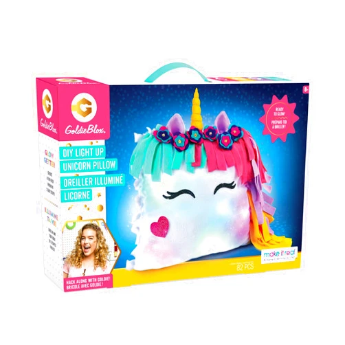 Make It Real GoldieBlox DIY Light Up Unicorn Pillow