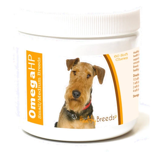 Healthy Breeds Airedale Terrier Omega HP Fatty Acid Skin and Coat Support Soft Chews 60 Count