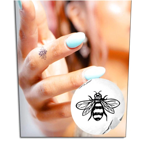 Inkbox Temporary Tattoos, Semi-Permanent Tattoo, One Premium Easy Long Lasting, Water-Resistant Temp Tattoo with For Now Ink - Lasts 1-2 Weeks, Bee Tatttoo, 1 x 1 in, Bebo