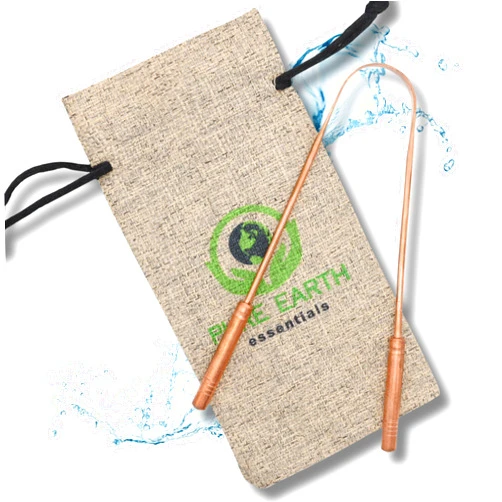 PURE EARTH essentials Pure Copper Tongue Scraper for Adults - Cleans Tongue Naturally, Reduces Bad Breath for a Healthier, Fresher Mouth - Travel Tongue Scraper Ayurvedic with Case - PURE EARTH essentials (1 Piece/Pack)