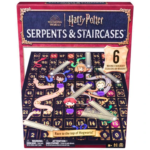Spin Master Games, Wizarding World of Harry Potter Serpents & Staircases Classic Game, Harry Potter Game for Muggles, for Kids & Family, 1-4 Players, for Ages 5 & Up