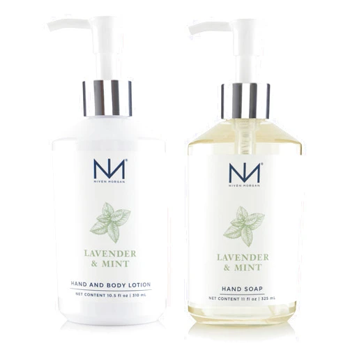 Niven Morgan Lavender & Mint Hand Soap and Lotion Set