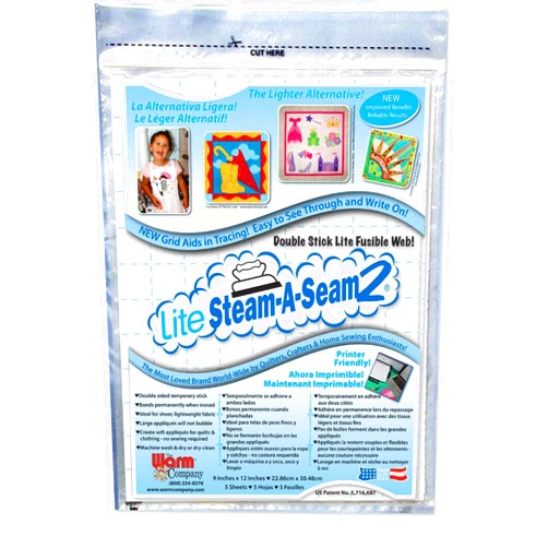 Collage Quilter Lite Steam-a-Seam 2, Double Stick Fusible Web, by The Warm Company, ONE Pack