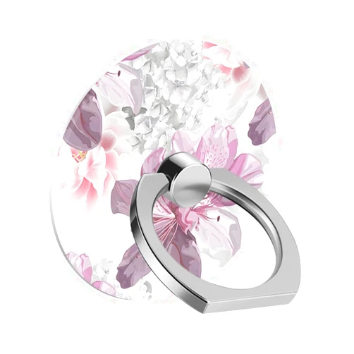 Yicomon Cell Phone Ring Holder Grip, Purple Pink Girly Floral Pattern Finger Ring Stand 360 Degree Rotation Universal Cell Phone Back Hand Grip Finger Ring Kickstand