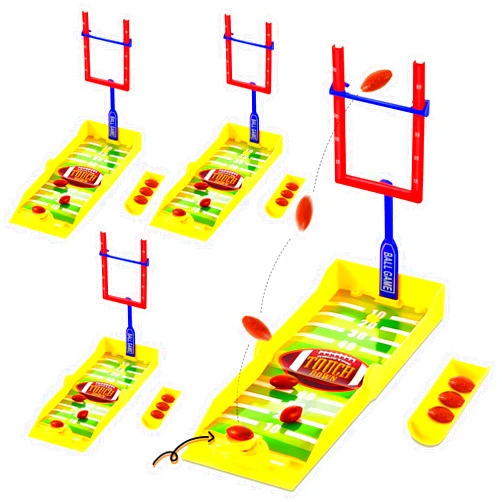 Deekin 4 Sets Mini Football Game Desktop Football Games Field Goal Football Toys with Foam Football Goal Post, Football, Bases, Catapults, Flick Finger Board Desk Games for Sports Party, Office, Gifts