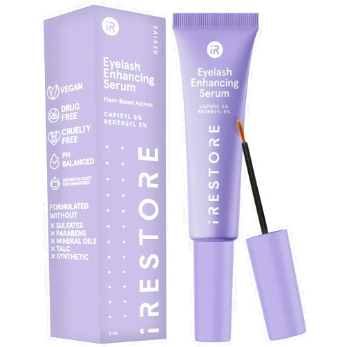 iRESTORE Eyelash Growth Serum | Vegan Prostaglandin Free & Non Irritating | For Thicker, Fuller, Longer and Gorgeous Eye Lashes | Lash Enhancing Serum | 3 Month Supply 5ml